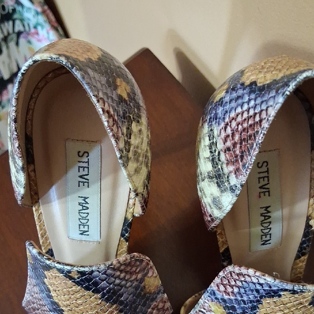 Steve Madden DOLLY/DOLL01S1. Multicolor Snakeskin Heels. 7 1/2M. Made In Brazil. - Picture 12 of 14
